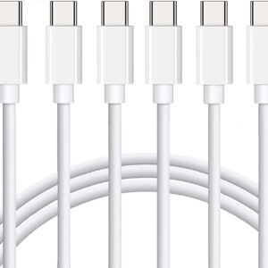 USB C to USB C Charger Cable 3Pack 6FT 60W Type C Fast Charging Cord Compatible with iPhone 15,MacBook Air/Pro,iPad Pro/Air,Samsung(White)