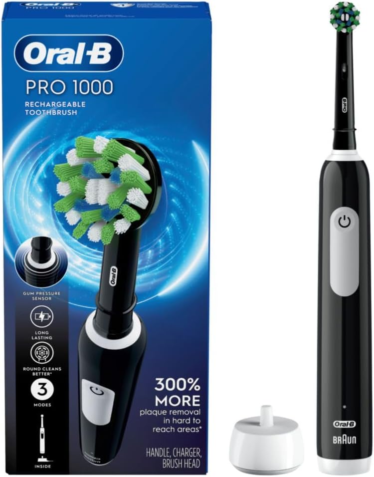 Oral-B Pro 1000 Rechargeable Electric Toothbrush, Black with Pressure Sensor, 3 Modes - Image 8